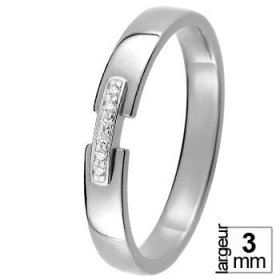 Alliance Diamant Or blanc - Alliance de mariage Or...