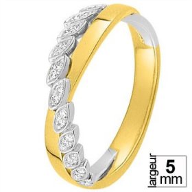 Alliance Or jaune Diamant - Alliance de mariage 2 Ors...