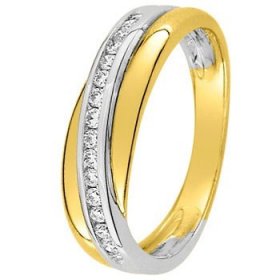 Or jaune, rose & Diamant créatives - Alliance de mariage 2 Ors...