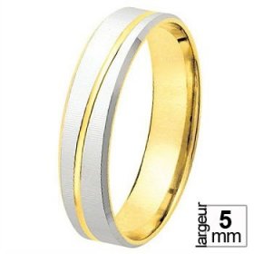 Alliance homme Or blanc - Alliance de mariage 2 Ors