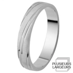 Les motifs lignes - Alliance de mariage Or blanc