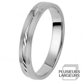 Les motifs lignes - Alliance de mariage Or blanc