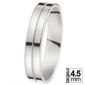 Les motifs lignes - Alliance de mariage Or blanc