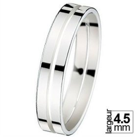 Les motifs lignes - Alliance de mariage Or blanc