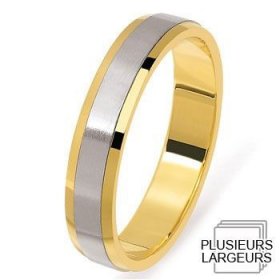 Alliance homme Or jaune - Alliance de mariage 2 Ors 750