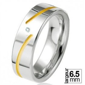 Argent & Diamant - Alliance de mariage Argent,...