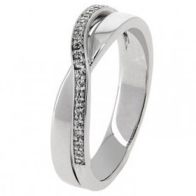 Or blanc & Diamant créatives - Alliance de mariage Or...