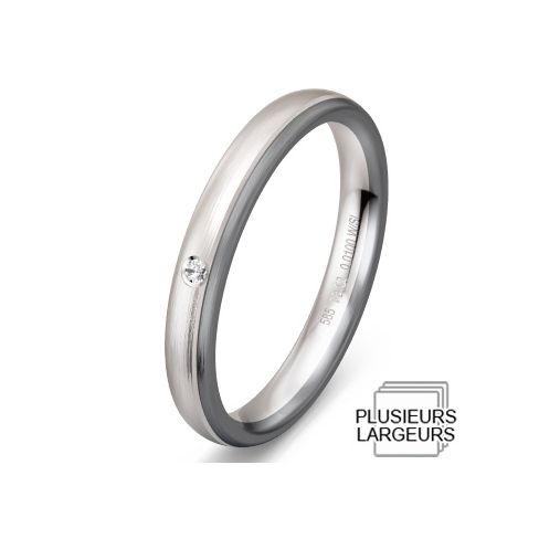 Alliance de mariage Or blanc Or gris et Diamant Alliance de mariage Or blanc Or gris et Diamant