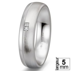 Alliance Argent homme - Alliance de mariage Argent Diamant