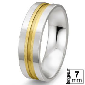 Alliance Argent homme - Alliance de mariage Argent & plaqué Or