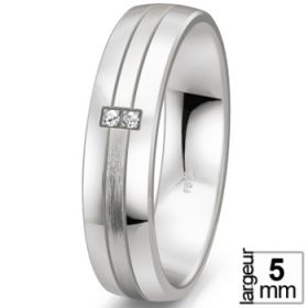 Alliance Argent homme - Alliance de mariage Argent Diamant