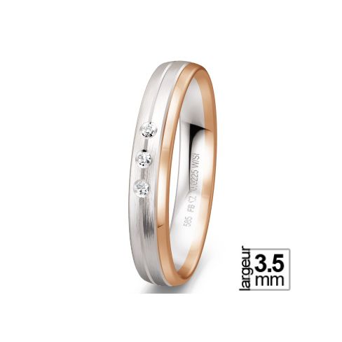 Alliance de mariage 2 Ors 585 Diamant Alliance de mariage 2 Ors 585 Diamant