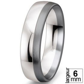 Alliance homme - Alliance de mariage Or blanc 585