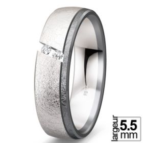Alliance de mariage Or blanc 585 Diamant