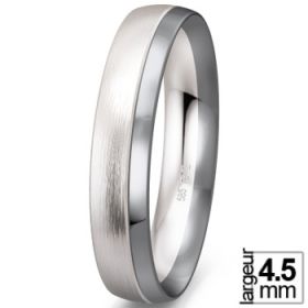 Black & white - Alliance de mariage Or blanc 585