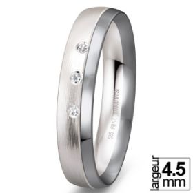 Alliance femme Or blanc - Alliance de mariage Or blanc 585 Diamant