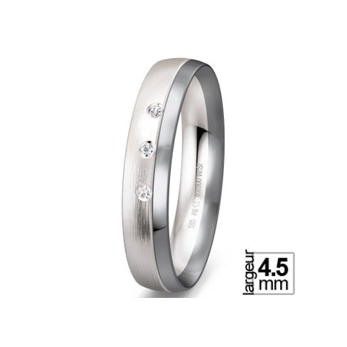 Alliance de mariage Or blanc 585 Diamant Alliance de mariage Or blanc 585 Diamant