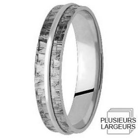 Les motifs lignes - Alliance de mariage Or blanc