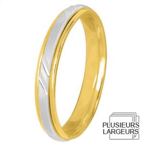 Alliance homme Or jaune - Alliance de mariage 2 Ors 750