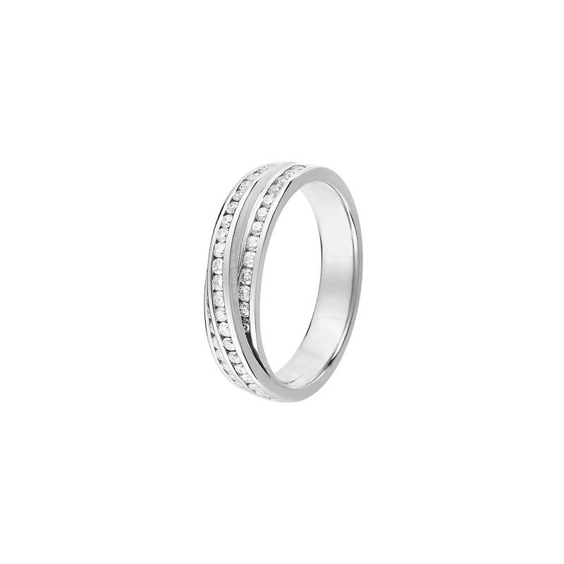 Alliance de mariage Or blanc 750 Diamant