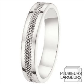 Les motifs lignes - Alliance de mariage Or blanc