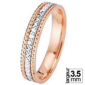 Alliance femme Or rose - Alliance de mariage 2 Ors 750