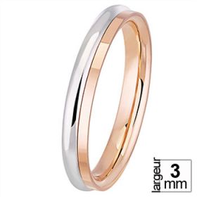 Alliance femme Or blanc - Alliance de mariage 2 Ors 750