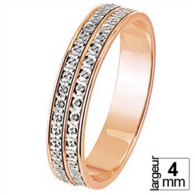 Alliance femme Or rose - Alliance de mariage 2 Ors 750