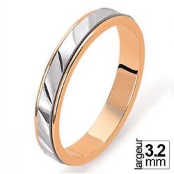 Alliance de mariage 2 Ors 750 3,2 mm