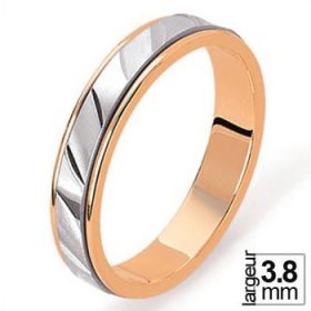 Alliance de mariage 2 Ors 750 3,8 mm