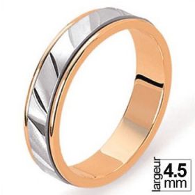 Alliance de mariage 2 Ors 750 4,5 mm