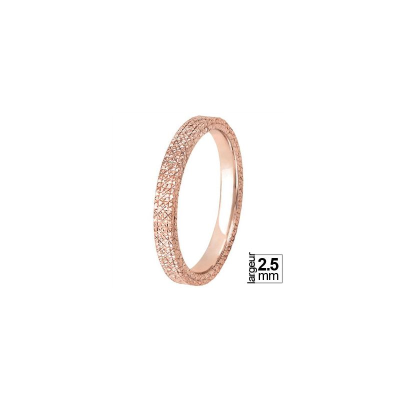 Bague Alliance Dolly-Bijoux T64 - Jonc Lapidé Chevron 3 Mm, Plaqué Or 18K, Diamants, Made In France
