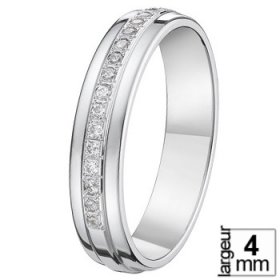 Alliance Diamant femme - Alliance Or blanc Diamant