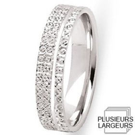 Les motifs lignes - Alliance de mariage Or blanc