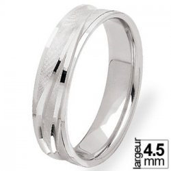 Alliance de mariage Or blanc 4,5 mm de largeur