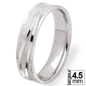 Alliance femme - Alliance de mariage Or blanc 4,5 mm de largeur