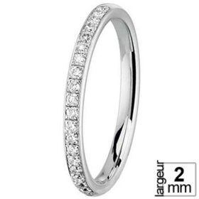 Voir toute la collection - Alliance de mariage en Or blanc et Diamant de 2 mm de largeur