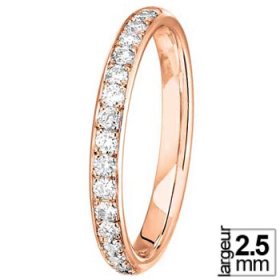 Alliance femme Or rose - Alliance de mariage Or rose et Diamant