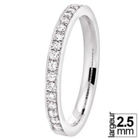 Alliance Diamant femme - Alliance Or blanc Diamant tour complet