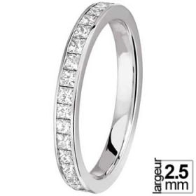 Alliance Diamant - Alliance Or blanc Diamant Princesse