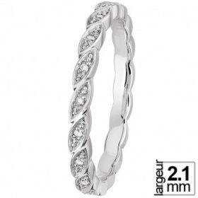 Alliance Diamant Or blanc - Alliance de mariage Or blanc Diamant