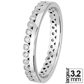 Alliance femme Or blanc diamant - Alliance Diamant tour complet