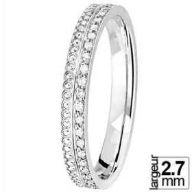 Alliance Diamant femme - Alliance Diamant Or blanc