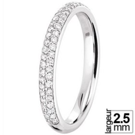 Alliance femme Or blanc diamant - Alliance Diamant Or blanc