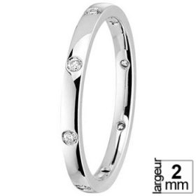 Alliance Diamant femme - Alliance Or blanc Diamant