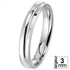 Alliance de mariage Or blanc 3 mm