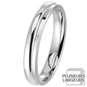 Les motifs lignes - Alliance de mariage Or blanc