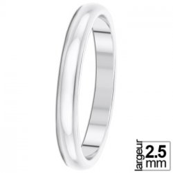 Alliance demi-jonc en Platine 2,5 mm