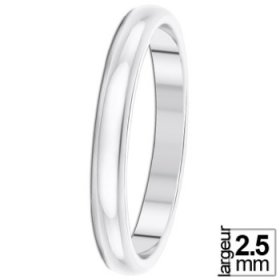 Alliance demi-jonc en Platine 2,5 mm