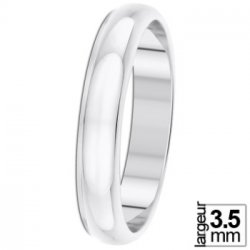 Alliance demi-jonc en Platine 3,5 mm